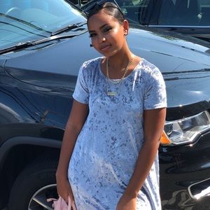 Crushed Velvet Lilac Dress